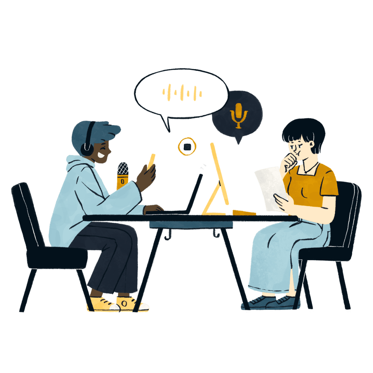 Mascot Veronica with mic